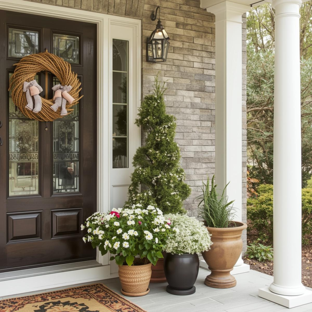 Add Ptted Plants by The Door - Fresh Spring Decor Ideas