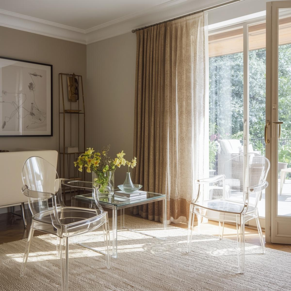 Add a Glass or Acrylic Accent Table - Fresh Spring Decor Ideas