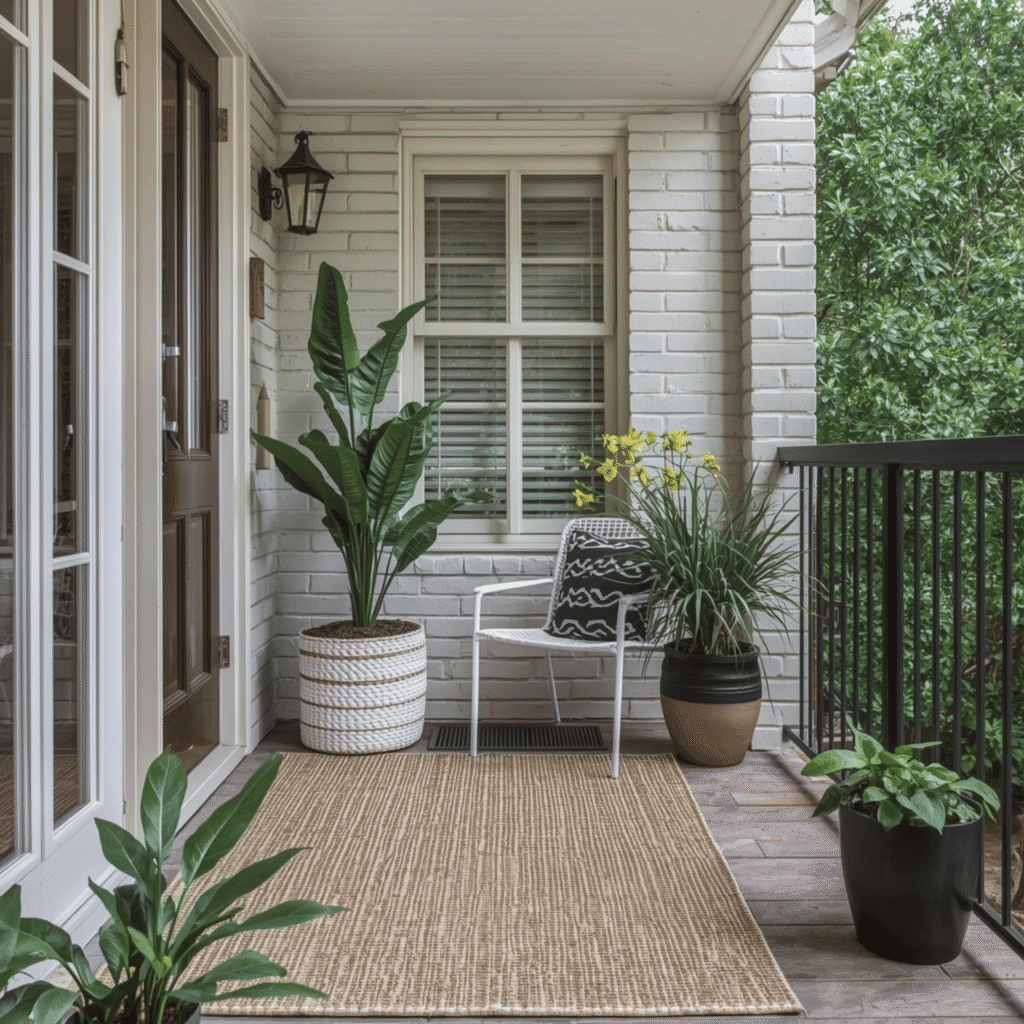 Extend Spring Styling to Balconies and Entry Areas - Small Space Spring Decor