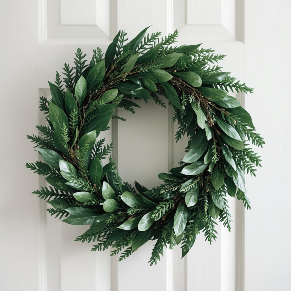 Hang a Simple Green Wreath - Fresh Spring Decor Ideas
