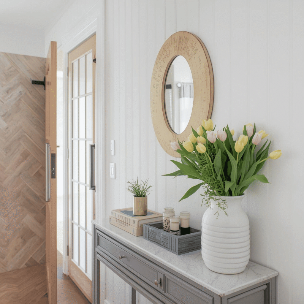 Simplify Your Entryway - Small Space Spring Decor