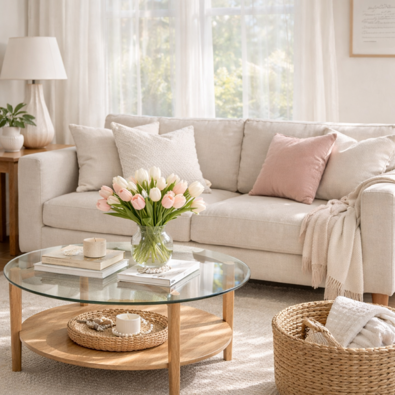 8 Spring Decor Ideas for the Living Room (Light & Airy Look)