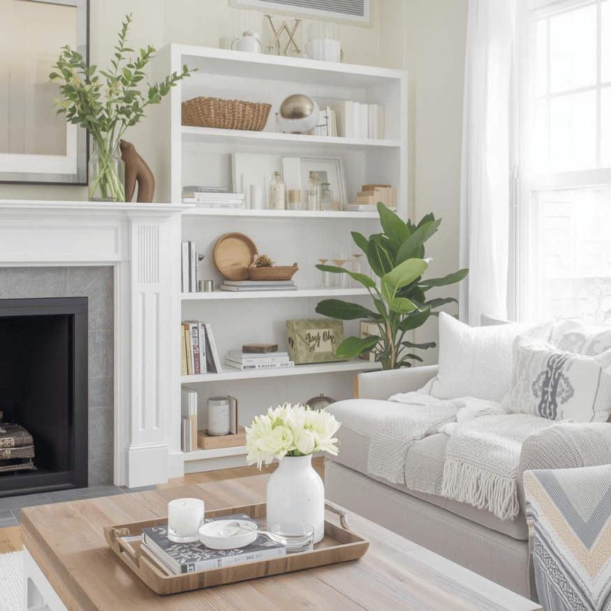 Decluttered Space for Bright andd airy look