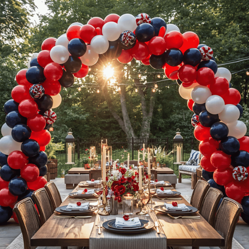 Easy DIY Balloon Arch for 4th of July – Making a Red, White, and Blue Balloon Arch