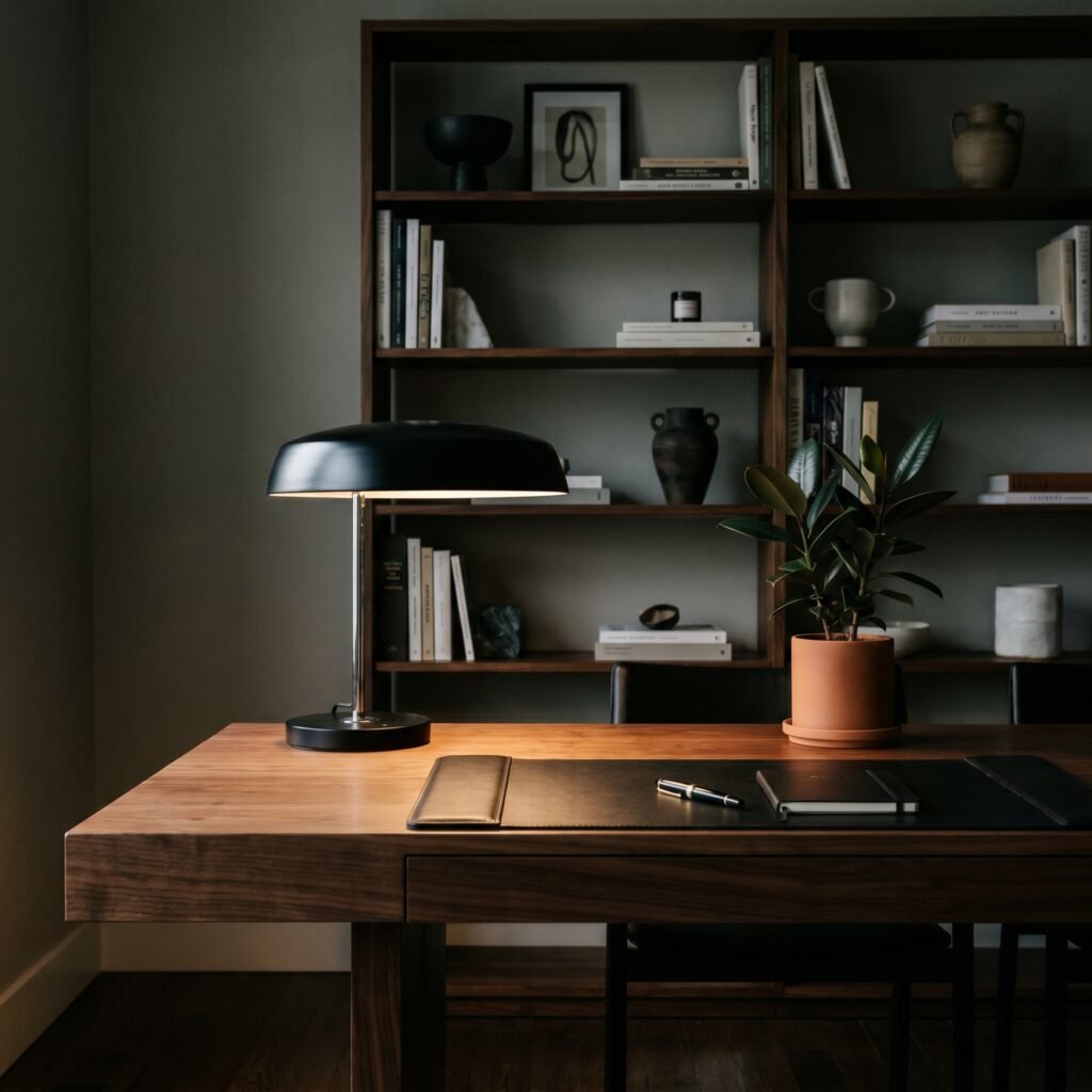 A sophisticated home office setup