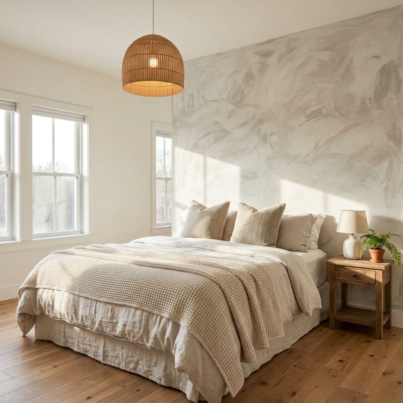 DIY Limewash Bedroom Wall: The Organic Texture Trend for $30