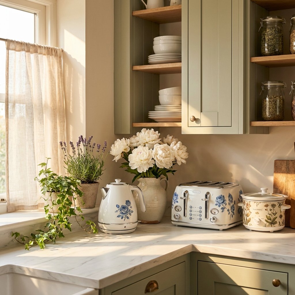 Stunning Floral Kitchen Appliances - Curated Countertop Look
