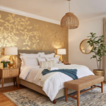 Gold Leaf Accent Wall: Luxury Bedroom Makeover on a Budget