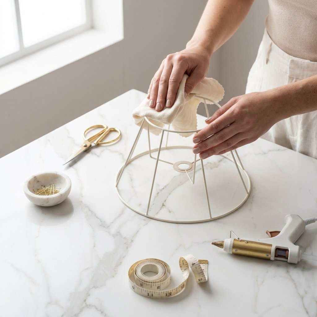 Diy french vintage ruffle lampshade - Step#1