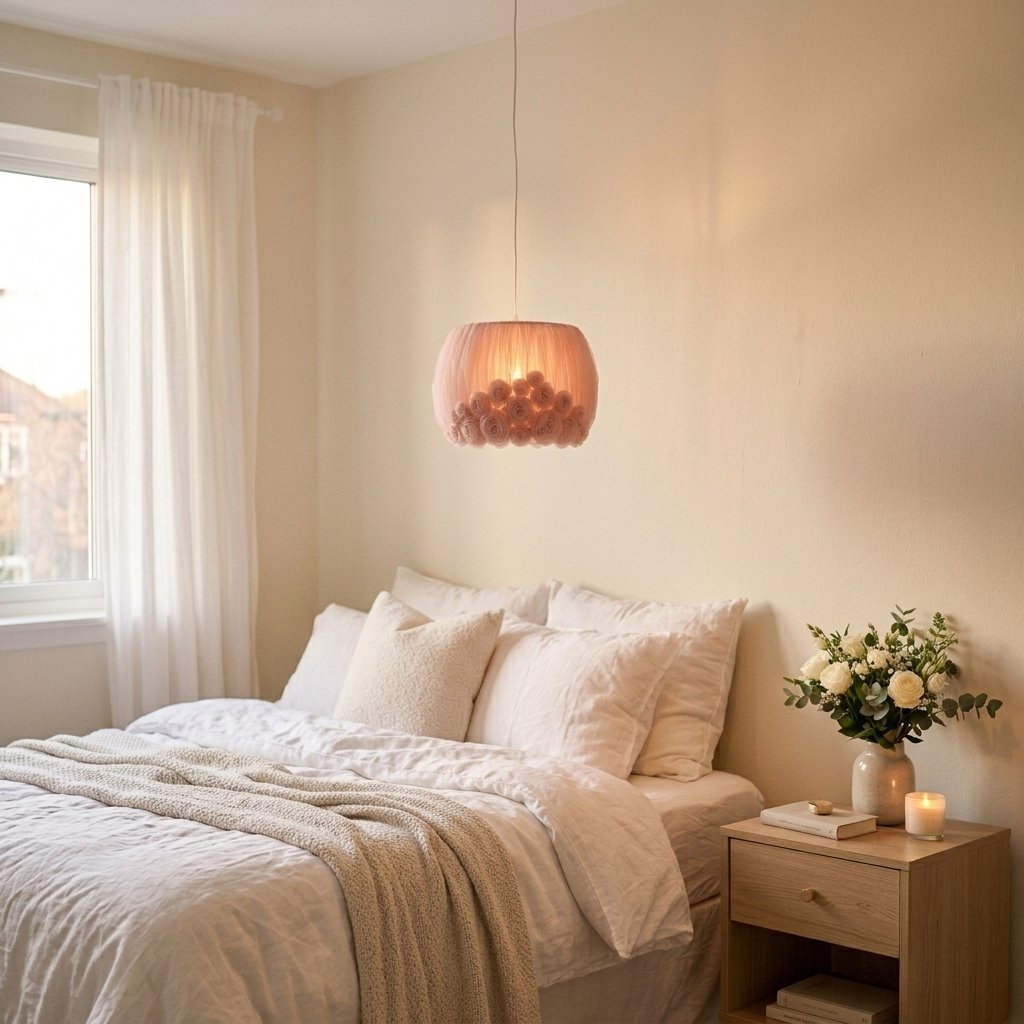 No-Sew DIY Tulle Lampshade Pink Pendant Light